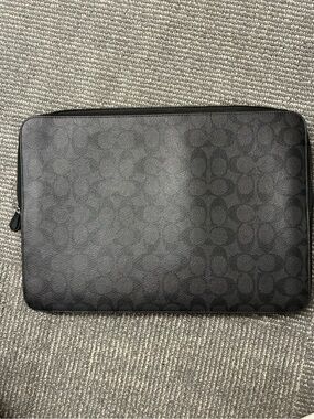 Coach Men's Charcoal Signature Laptop Sleeve